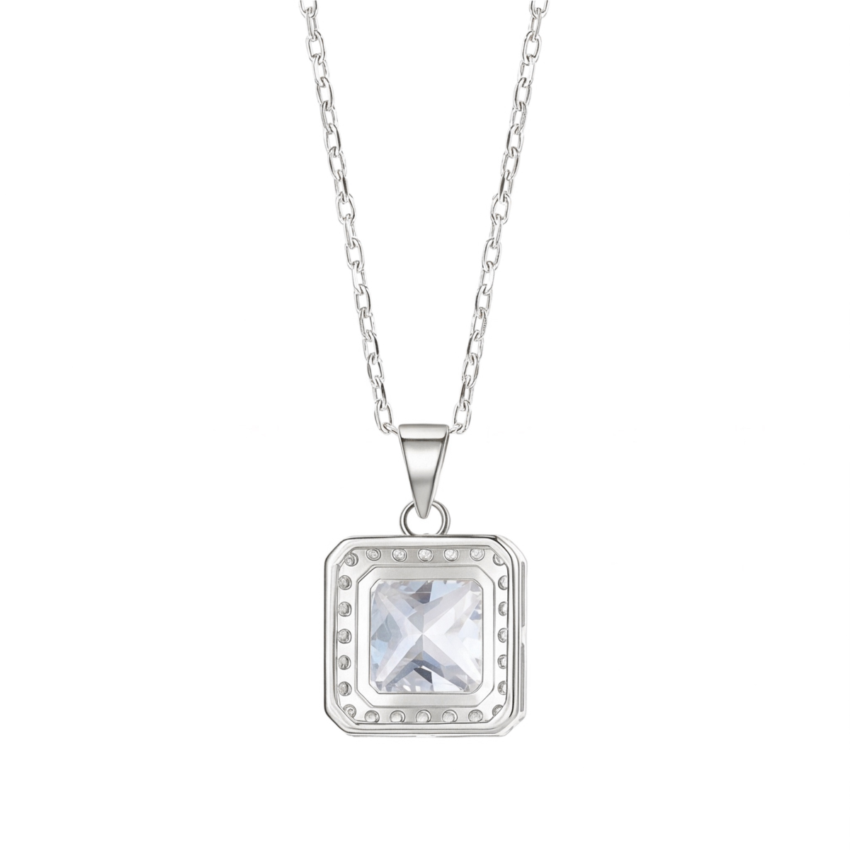 Radiance - Prinsessahiontainen moissaniittiriipus, jossa on halo-istutus