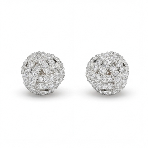 Cluster Spheres - Moissaniittinappikorvakorut pavé-istutuksella