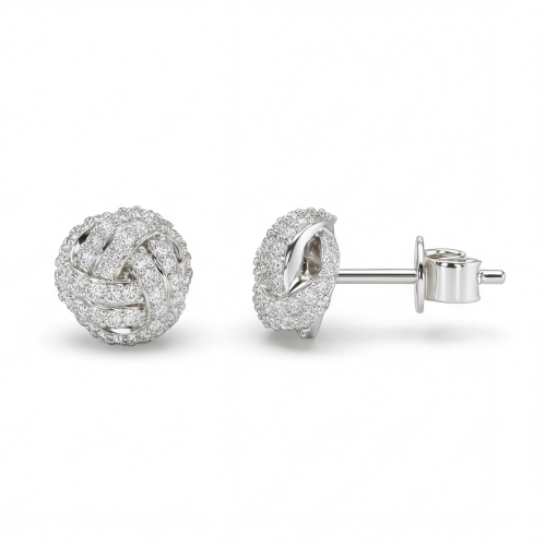Cluster Spheres - Moissaniittinappikorvakorut pavé-istutuksella