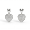 Hearts of Pavé - Moissaniittiriipuskorvakorut pavé-istutuksella