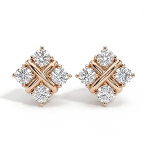 Moissanite Quadrants - Moissaniittinappikorvakorut