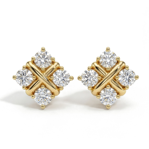 Moissanite Quadrants - Moissaniittinappikorvakorut