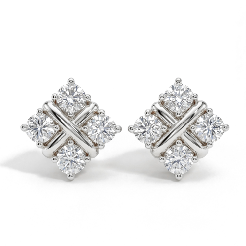 Moissanite Quadrants - Moissaniittinappikorvakorut