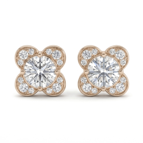Moissanite Blooms - Moissaniittinappikorvakorut