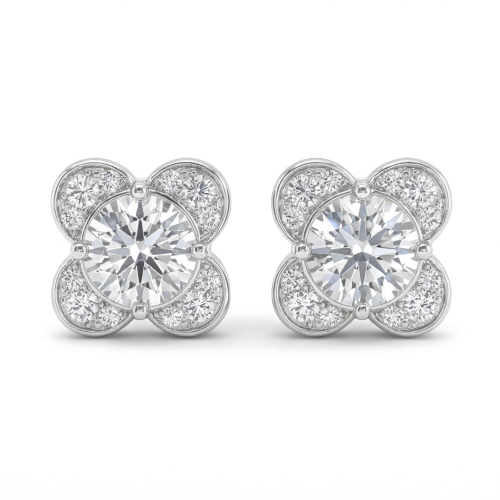 Moissanite Blooms - Moissaniittinappikorvakorut
