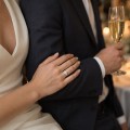 Ondine - Ovaali moissaniittisormus, jonka olkaosissa on markiisihiottujen kivien ryhmät