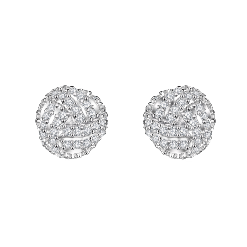 Cluster Spheres - Moissaniittinappikorvakorut pavé-istutuksella