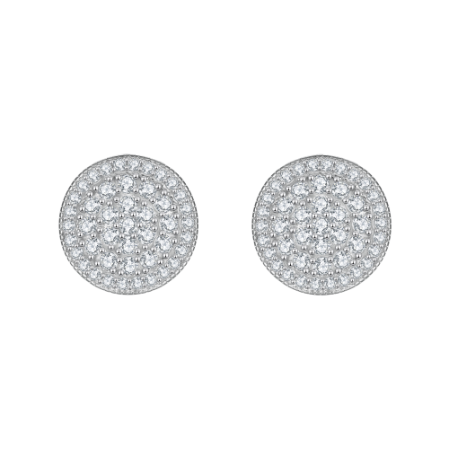 Round Clusters - Moissaniittinappikorvakorut pavé-istutuksella