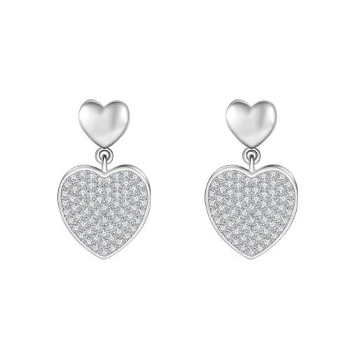 Hearts of Pavé - Moissaniittiriipuskorvakorut pavé-istutuksella